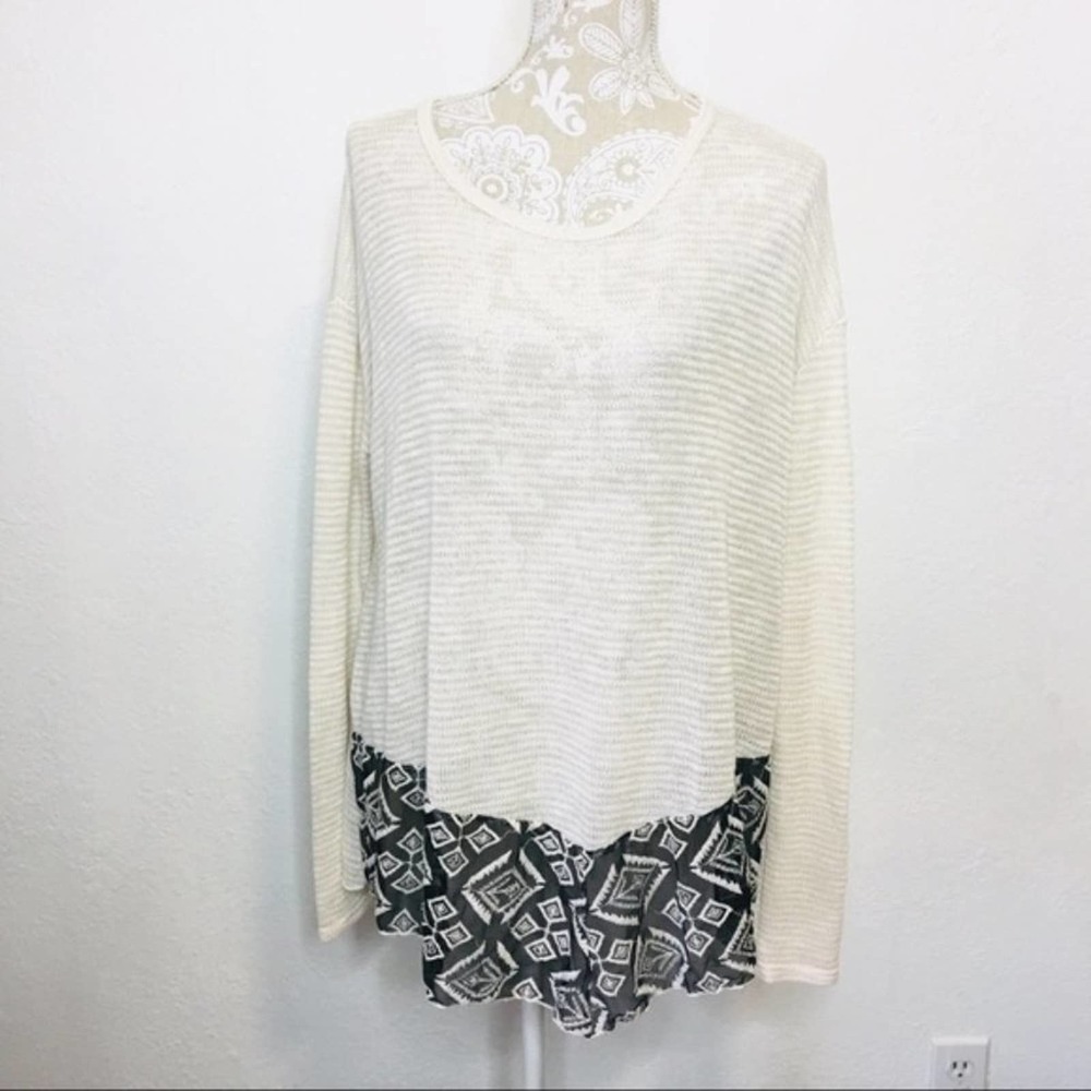 Altard State Large Cream Knit Sweater Tunic 1220
